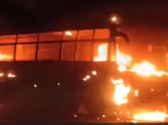 शादी की खुशियां बदली अफरा-तफरी में, बाराती बस में आग; शॉर्ट सर्किट की आशंका