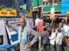राजगढ़ में राशन विवाद पर बवाल, मजदूर ने सड़क जाम कर बस के सामने दिया धरना