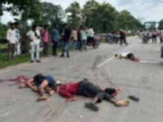 बिलासपुर में भीषण सड़क हादसा, ट्रक की टक्कर से तीन युवकों की मौत; ड्राइवर फरार