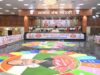 रंगोली में सेवा, स्वच्छता और नारी सशक्तिकरण का संदेश