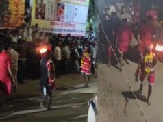 तलवार लेकर निकलीं देवी, खप्पर यात्रा में शामिल हुए उपमुख्यमंत्री विजय शर्मा